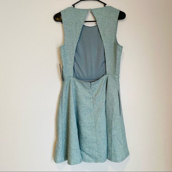 Lulu’s Winsome Mint Blue Backless Skater Dress Size Large - Picture 6 of 7